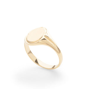 14k solid yellow gold signet ring.