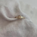Revere and Co Jewelry. Video of 14K Yellow Gold Custom Demi Signet Ring with Initials Engraved