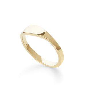 Revere and Co Jewelry. 14K Yellow Gold Custom Band Signet Ring 