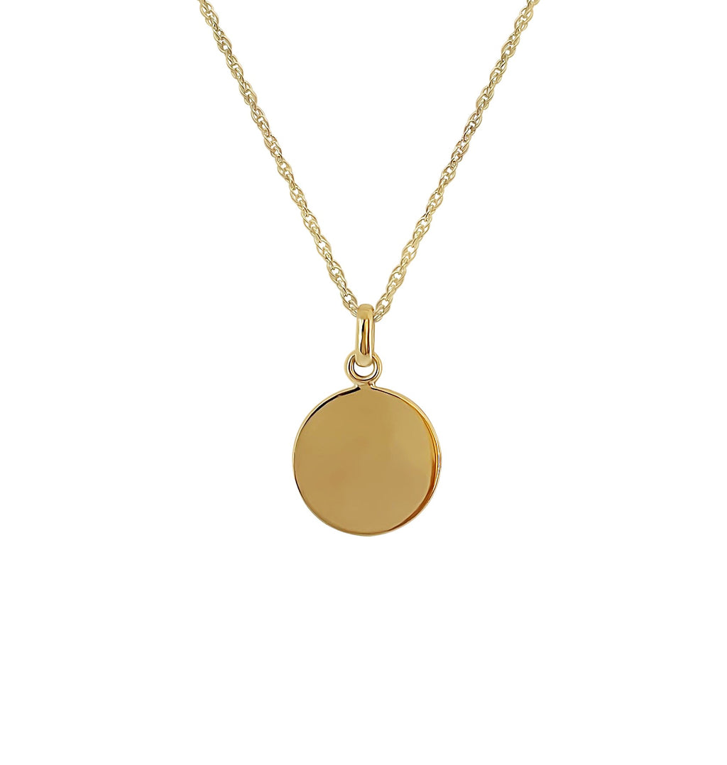 14k solid yellow gold pendant necklace