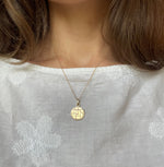 14k solid yellow gold pendant necklace with bespoke engraving