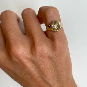 Engraved Ring Personalized Ring Signet Ring Women Ring Men 