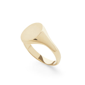 14k solid yellow gold signet ring.