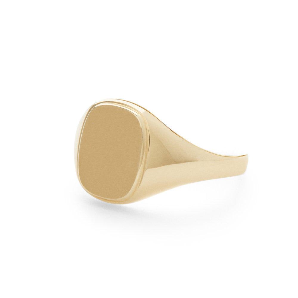 14k solid yellow gold signet ring