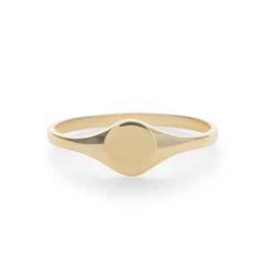 Revere and Co Jewelry. 14K Yellow Gold Custom Demi Signet Ring with no engraving