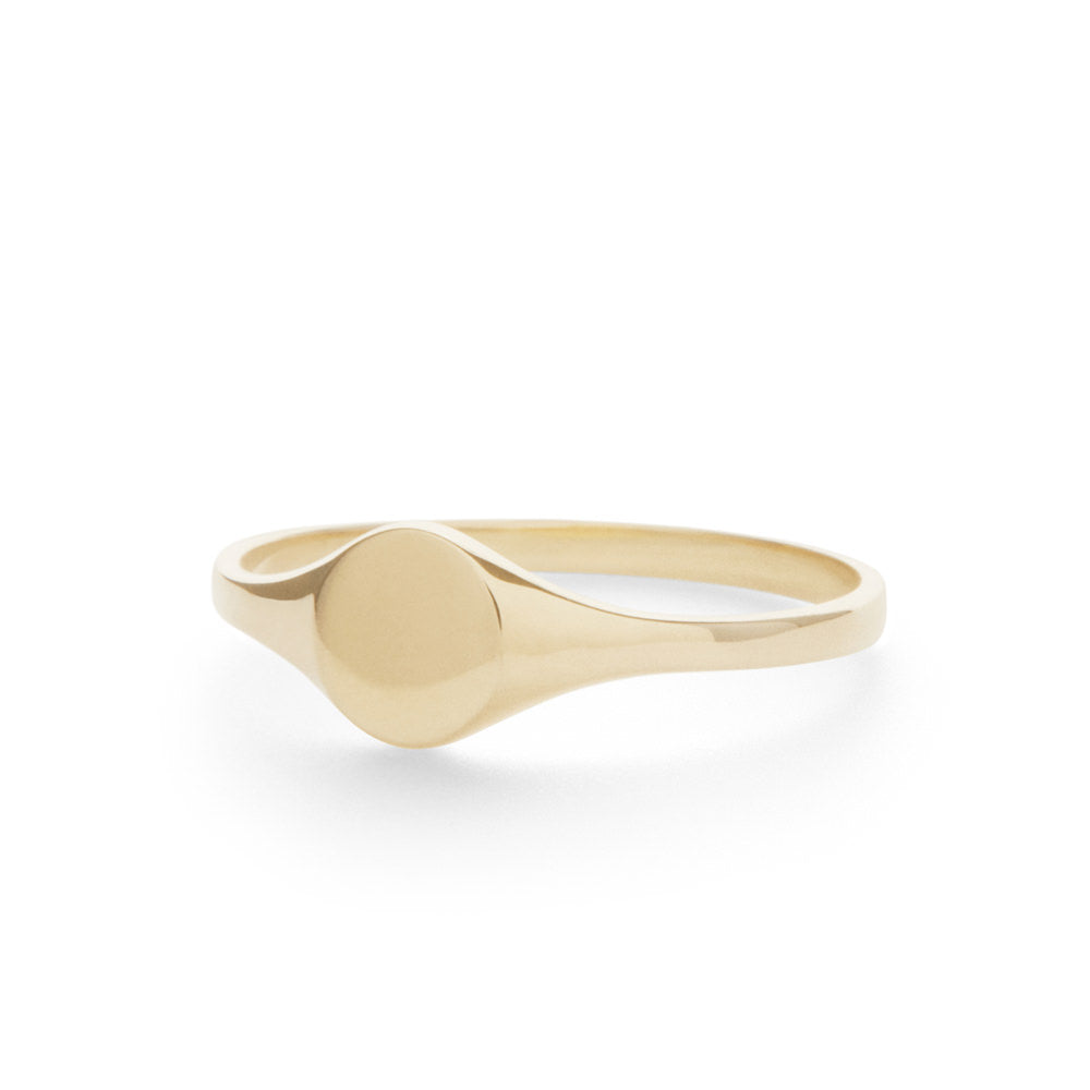 Revere and Co Jewelry. 14K Yellow Gold Custom Demi Signet Ring With No Engraving