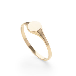 Revere and Co Jewelry. 14K Yellow Gold Custom Demi Signet Ring with no Engraving