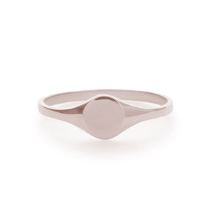 14k solid rose gold signet ring.